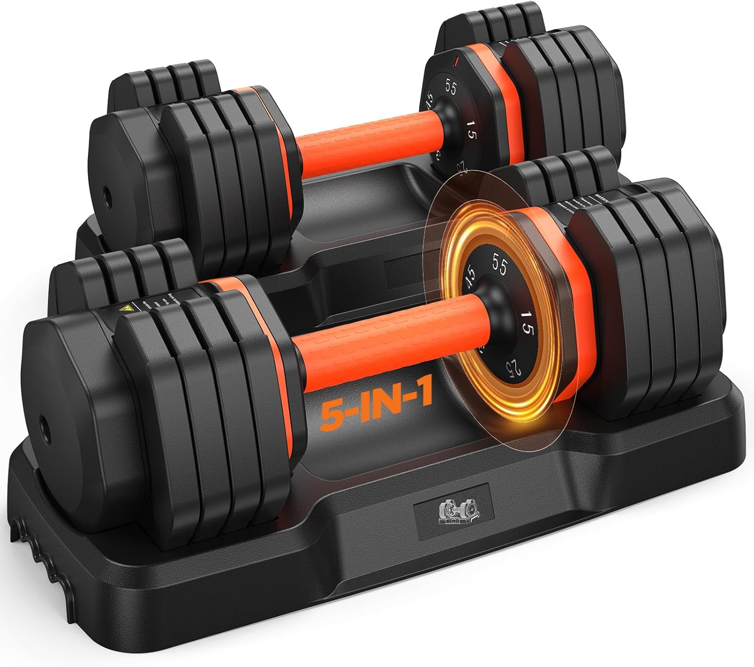 2025 Updated Adjustable Dumbbell Set of 2, 110lbs/50lbs Weights Dumbbell Set with Storage Box, 25lbs/55lbs Adjustable Weights with Anti-slip Silicone Grip, Weight Set For Home Gym Suit both Men and Women