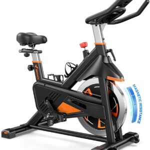 MERACH Magnetic Exercise Bike, Indoor Cycling Bike with Self-Developed App, 350 lbs Weight Capacity & 40 lbs Flywheel, Stationary Bike for Home Gym Fitness