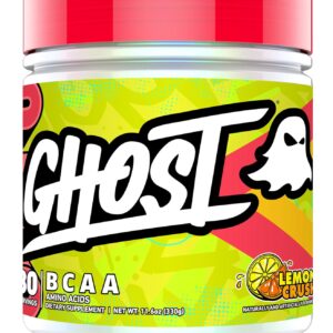 GHOST BCAA Powder Amino Acids Supplement, Lemon Crush – 30 Servings – Sugar-Free Intra, Post & Pre Workout Amino Powder & Recovery Drink, 7G BCAA