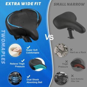 Bicycle Seat, Bike Seat for Women Men Extra Comfort Wide, Oversized Comfortable Seats Saddle for Peloton Bikes, Fit for Exercise Bikes, Electric Bikes, Mountain Bikes, Cruiser Bikes
