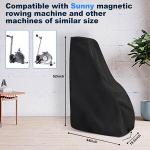 Rowing Machine Cover for Sunny Magnetic Rowing Machine, Foldable Rower Machine Cover Waterproof Water Rowing Machine Covers for Home – 44″L×19.6″W×52″H, Black