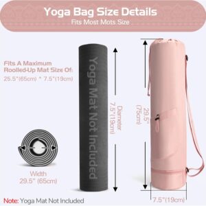 Yoga Mat Bag, Yoga Bag with Adjustable Strap and Pockets for Women & Men, Lightweight Carrier for Yoga, Workout, Outdoor Use