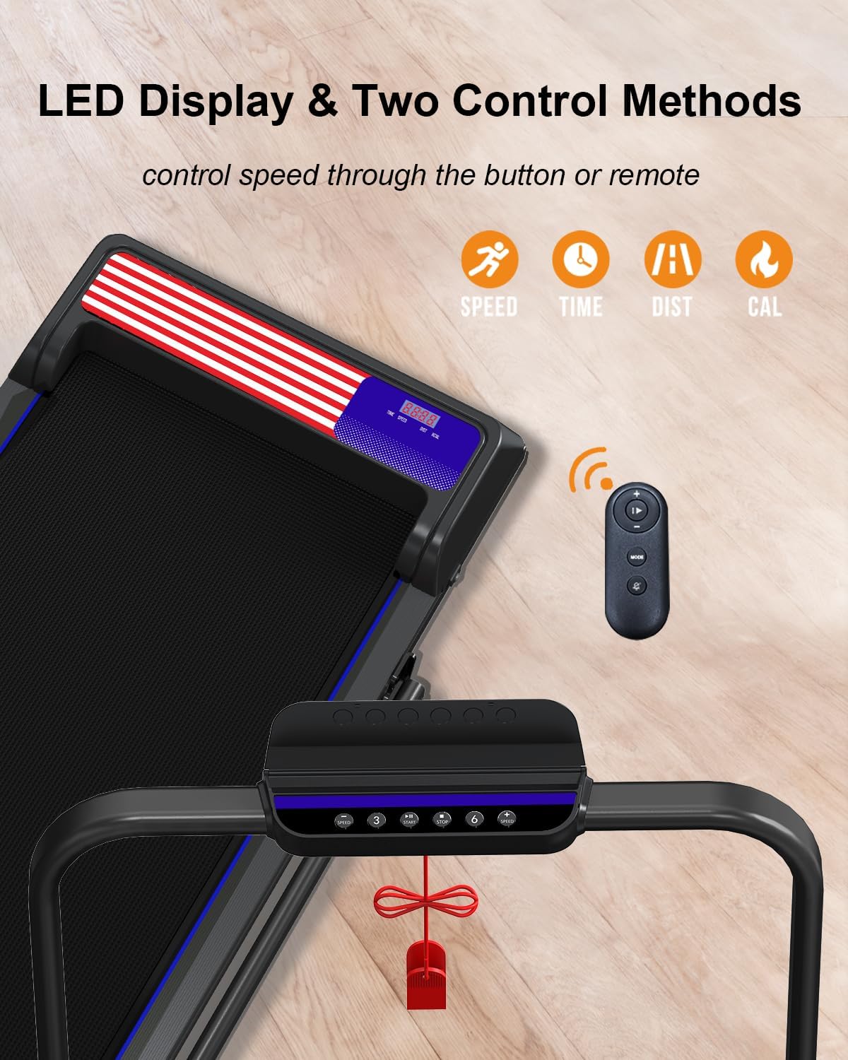 Treadmill Under Desk Walking Pad,2 in 1 Folding Treadmill for Home/Office with Remote Control and APP,Large Screen - Image 3