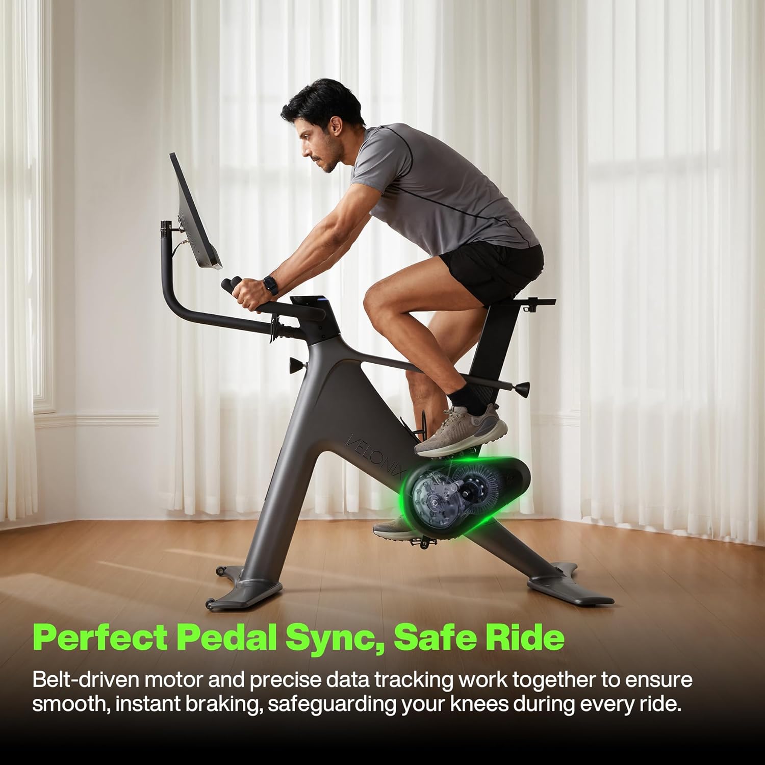 Speediance VeloNix Exercise Bike, Smart AI Fitness Bike with Personalized Fitness Courses & Online Cycling Coaching, 21.5" Screen, Solid Design, Low-Noise Cycling Bike, Stationary Bikes for Indoor Gym - Image 8