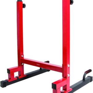 BalanceFrom Steel Frame Dip Station with Adjustable Height, 500 Pound Weight Capacity – Upper Body Workout Home Gym Equipment for Triceps, Push & Pull Ups, Leg Raises, and Bench Press
