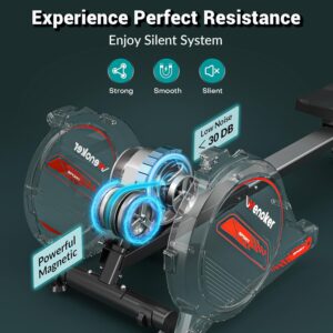 Rowing Machine for Home, Magnetic Rower Machine, 350 LB Weight Capacity, 16-Level Silent Resistance Row Machine for Gym Exercise Full-Body Workout Compact Rower with LCD Monitor Tablet Holder