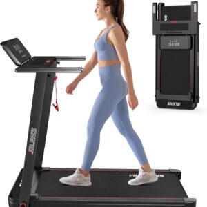 Treadmill with Desk Workstation, Walking Treadmill Pad, Portable Desk Treadmills for Home Small, Foldable Walking Pad with Handle Bar