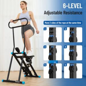 HXD-ERGO Stair Stepper, Upgrade 6-Level Resistance Stair Master with Adjustable Handlebar, Folding Stair Climber Workout Machine, High Weight Capacity Steppers for Exercise at Home Gym Exercise
