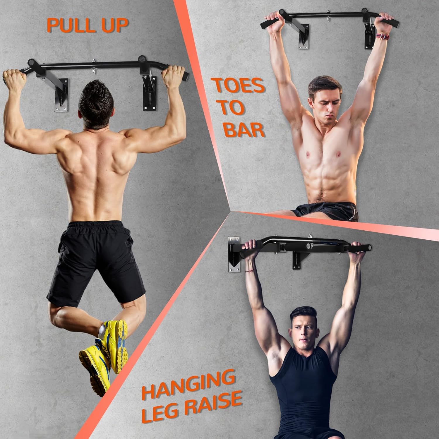 Pull Up Bar Wall Mounted Multifunctional Wall Mounted Pull Up Bar for Home Gym Workout Strength Training Equipment - Image 4
