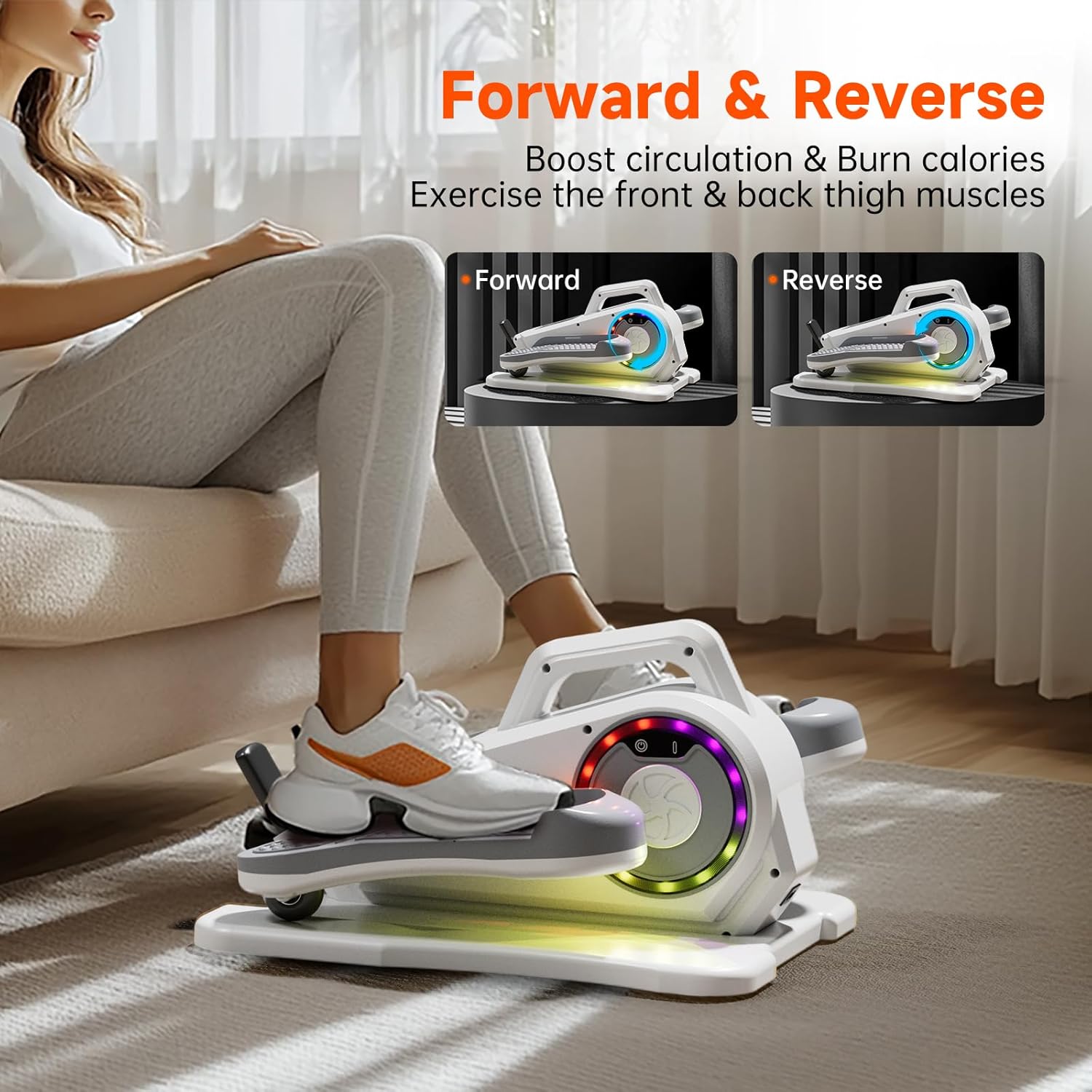 Foot Exercise Machine, Electric Seated Pedal Exerciser for Home with 12 Adjustable Speeds, Fully Assembled Motorized Pedal Exerciser, Quiet Motorized Pedal Exerciser, LCD Display - Image 3