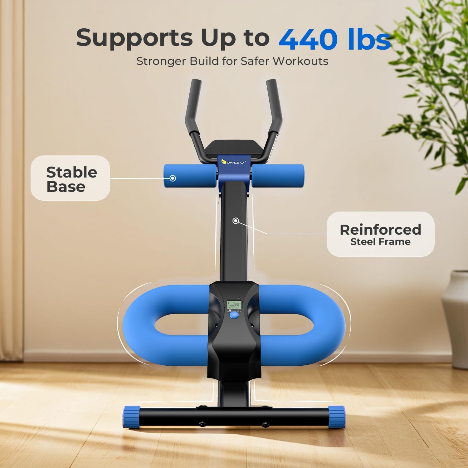 Ab Machine, Adjustable Ab Trainer Machine for Abs Workout at Home Gym, Foldable, Knee Protection, Abdominal Trainer for Stomach Workout - Image 6