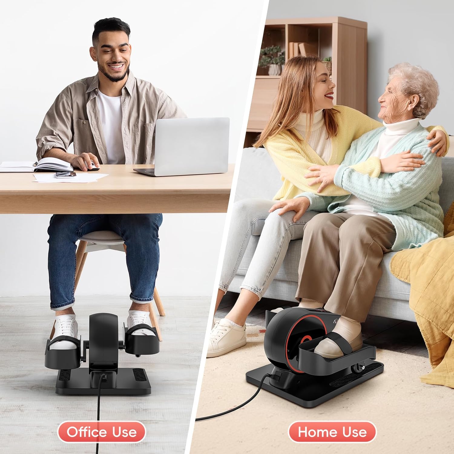 ANCHEER Under Desk Elliptical Machine, 2-in-1 Mini Exercise Bike, Digital Display, 9 Resistance Levels, 12 Speed Levels, Active and Auto Modes, Silent Operation - Image 8