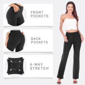 IUGA Yoga Pants Women Wide Leg High Waist Bootcut Workout Flare Leggings Tummy Control Work Dress Pants Women 4 Pockets