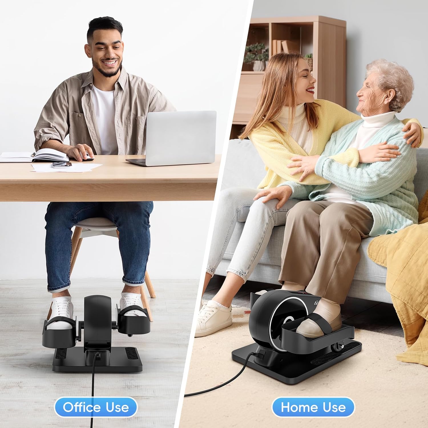 Under Desk Elliptical,Elliptical Exercise Machine,100% Pre-Assembled for Home,Ellipse Leg Exerciser As Seen On TV with 12 Adjustable Speed Quiet&Portable Elliptical Trainer While Sitting for Seniors - Image 7