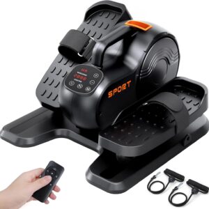 Under Desk Elliptical Machine, 3-in-1 THERUN Electric Leg Exerciser for Seniors, Fully Assembled Portable Seated Pedal Exerciser w/Remote Control, 10-Level Speeds & Resistance