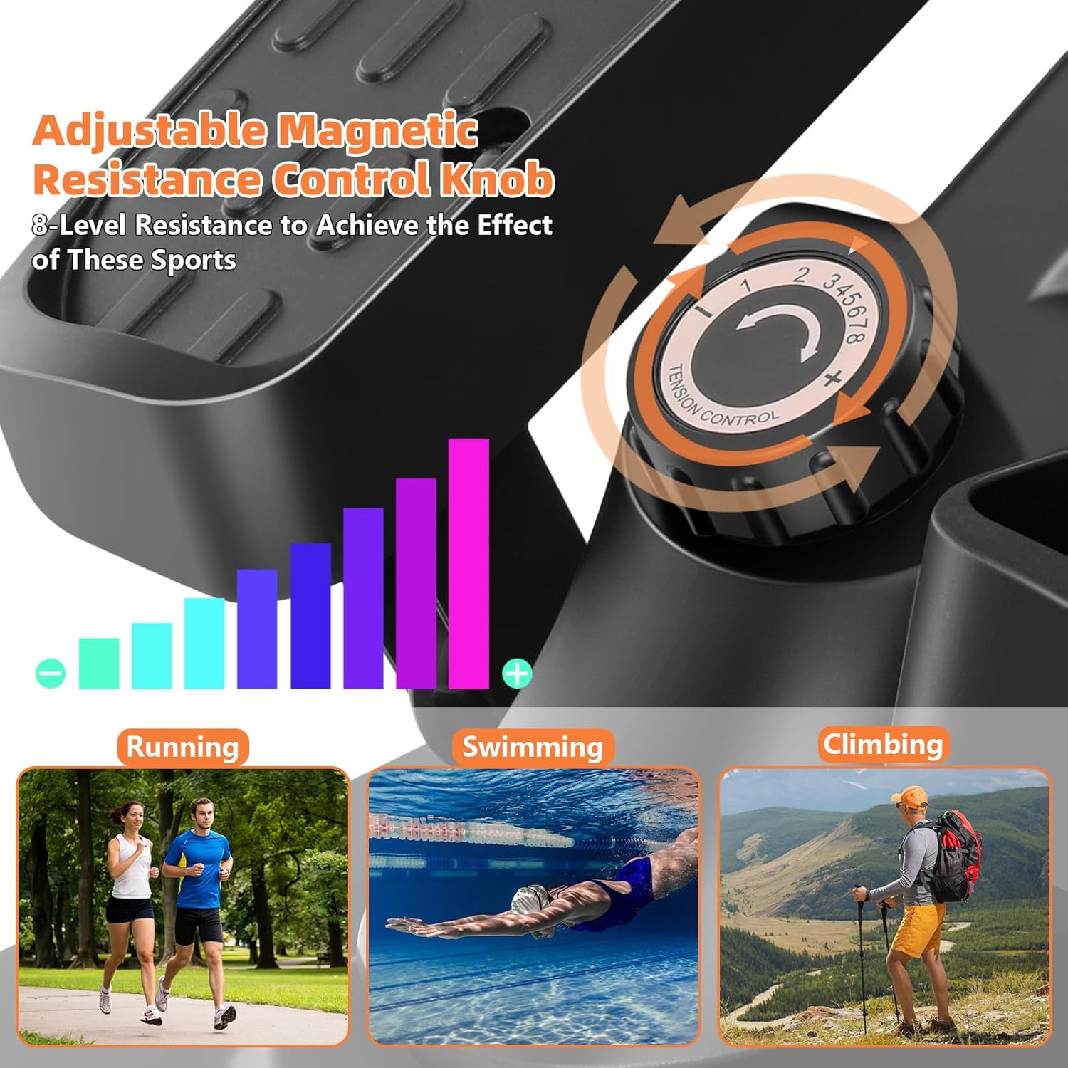 ANCHEER Under Desk Elliptical Exercise Machine,Standing or Seated Ellipse Leg Exerciser with 8 Level Resistance,Portable Exercise Equipment with LCD Display Monitor,Fully Assembled - Image 3