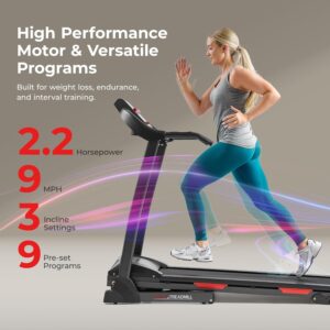 Sunny Health & Fitness Smart Performance Folding Treadmill with Adjustable Incline and Free SunnyFit App Bluetooth Connection