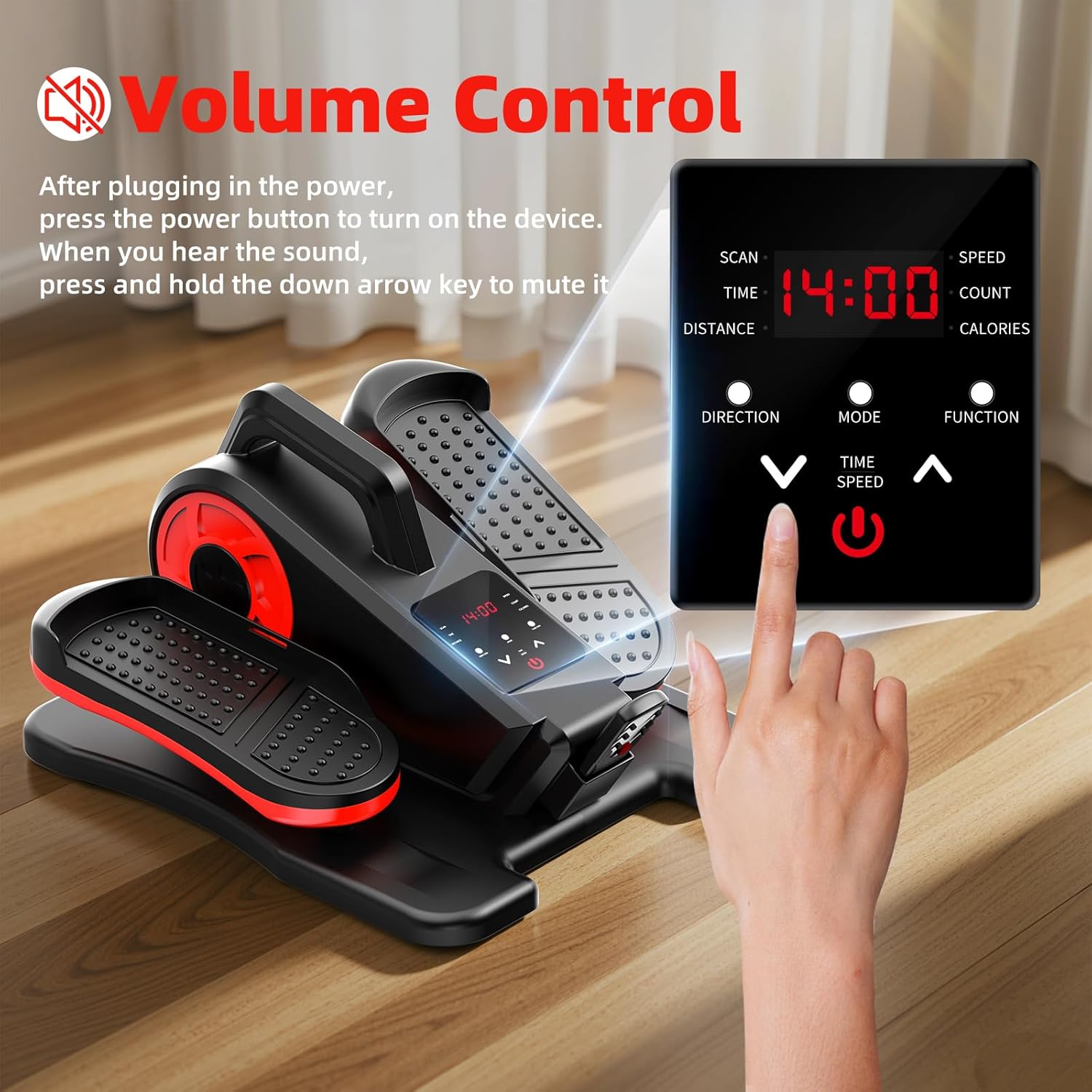 Foot Exercise Machine, Quite & 12 Adjustable Speeds Seated Pedal Exerciser LCD Display & Smooth for Home and Office, Low Impact Foot Peddler Exerciser While Sitting for Seniors - Image 3