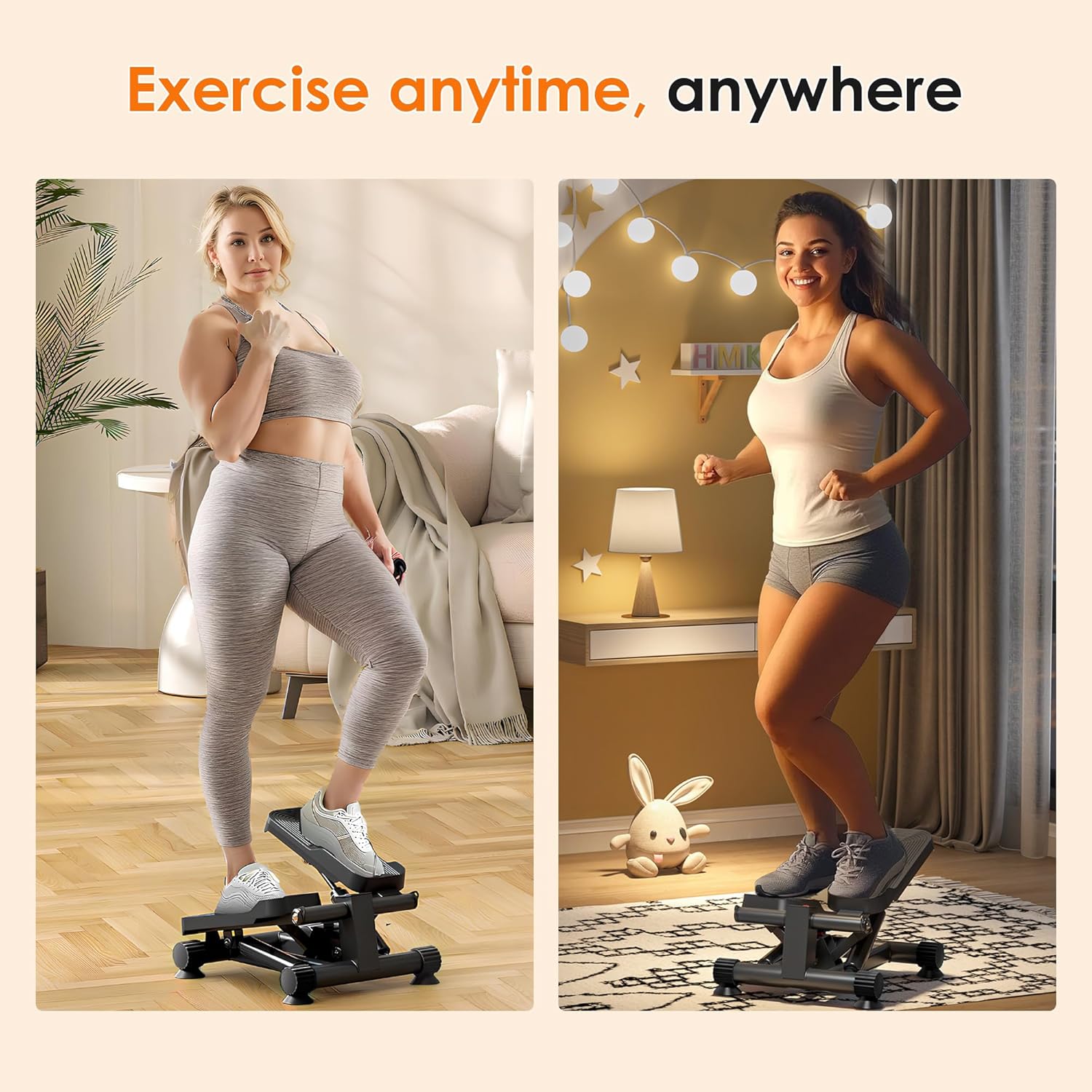 SogesHome Steppers for Exercise at Home,Stair Step Workout Machine with Optional Resistance Bands,Mini Stepper with 300LBS Loading Capacity,Hydraulic Fitness Stepper with LCD Monitor - Image 6