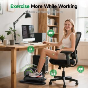 YOSUDA Under Desk Elliptical Machine, Ellipse Leg Exerciser for Seniors with 10 resistances & speeds,Black Green