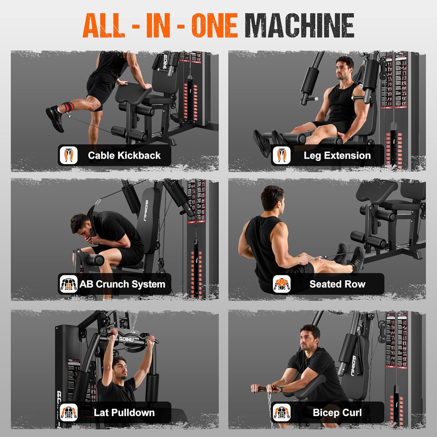 Home Gym, M1 Workout Station with 140LBS Weight Stack, Multifunctional Home Gym Equipment with Pulley System for Full Body Strength Training - Image 5