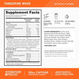 Optimum Nutrition Amino Energy Powder Plus Hydration, with BCAA, Electrolytes, and Caffeine, Tangerine Wave, 30 Servings (Packaging May Vary)