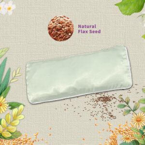 Flexseed Eye Pillow, Hot or Cold Weighted Satin Eye Mask Perfect for Sleeping, Yoga, Meditation, Pack of 2 (Green)