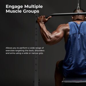 Sunny Health & Fitness Power Cage Squat Rack Upgrade Attachments, Dip Bar, Plate Bar Holder, Belt Squat, J Hook, Lat, Adapter, U Ring, Pull Up Bar, Landmine, Captain’s Chair, Tricep Rope For Home Gym