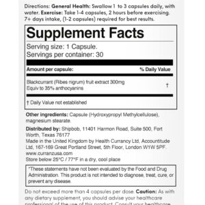 CURRANZ New Zealand Blackcurrant Extract Sports Nutrition Capsules | Muscle Recovery | Endurance Performance | Pre or Post Workout Supplement | Vegan & Caffeine Free (30 Capsules)