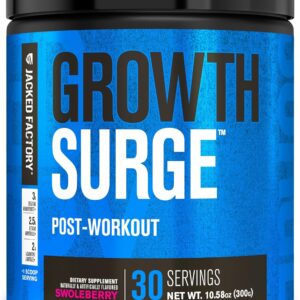 Jacked Factory Growth Surge Creatine Post Workout w/L-Carnitine – Daily Muscle Builder & Recovery Supplement with Creatine Monohydrate, Betaine, L-Carnitine L-Tartrate – 30 Servings, Swoleberry