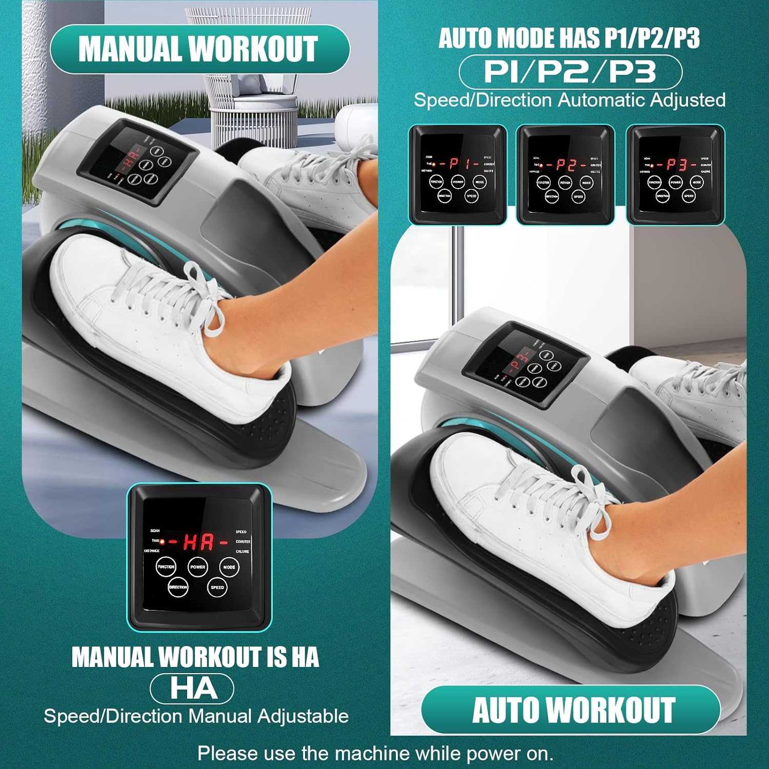 ANCHEER Under Desk Elliptical, Electric Ellipse Leg Exerciser While Sitting for Seniors Adults, Quiet Portable Motorized Seated Foot Pedal Exerciser with Remote Control for Home Office Use - Image 5