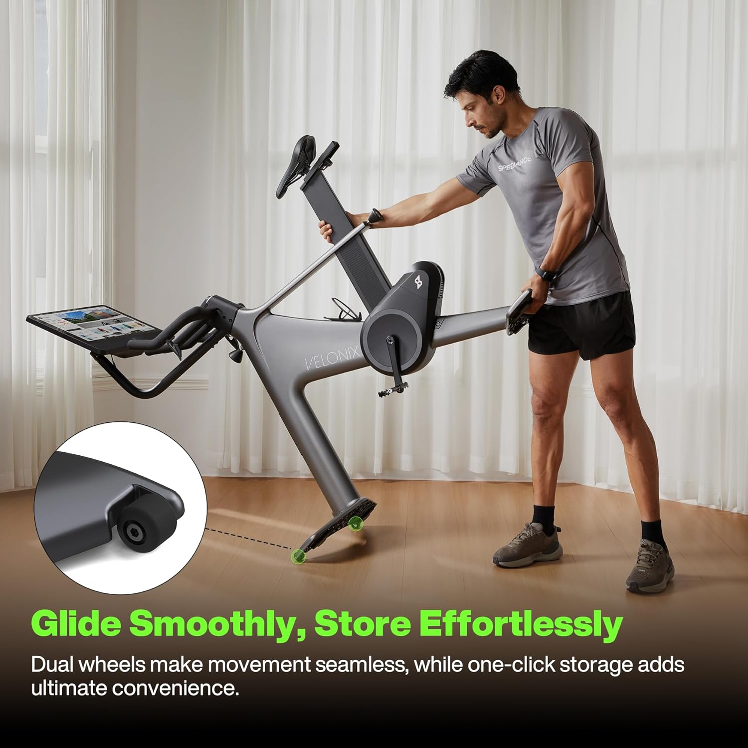 Speediance VeloNix Exercise Bike, Smart AI Fitness Bike with Personalized Fitness Courses & Online Cycling Coaching, 21.5" Screen, Solid Design, Low-Noise Cycling Bike, Stationary Bikes for Indoor Gym - Image 5