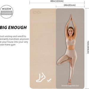 Large Yoga Mat (6’x 4′) – Extra Long and Wide 72 x 48 inches, Non-Slip POE Fitness Mat, Eco-Friendly, Thick Wide Exercise Mat for Home Workouts,Ideal for Yoga and Pilates.