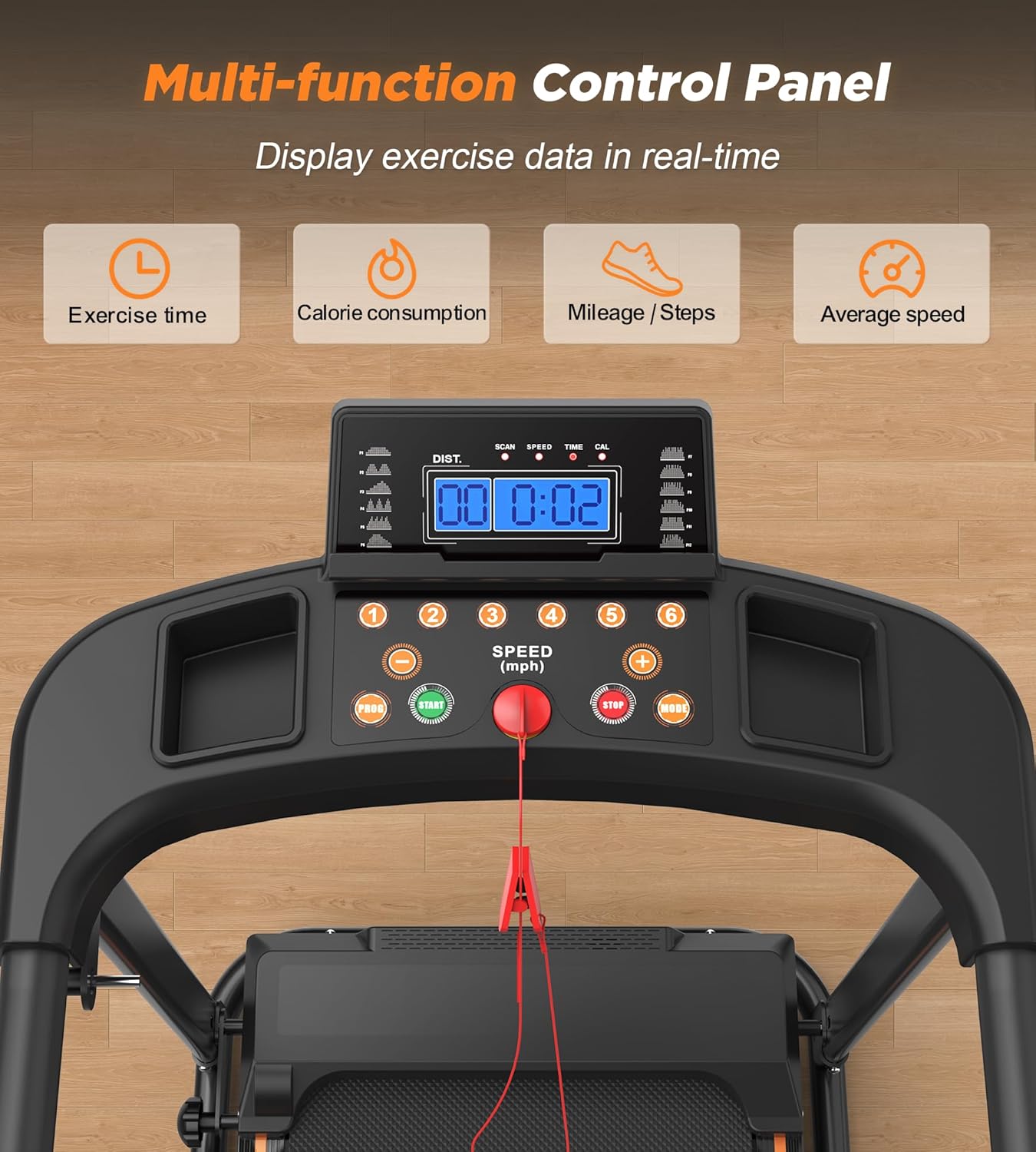 FYC Folding Treadmills for Home with 2.5HP, 300 LBS Capacity, Knee Protection Shock Absorption, Bluetooth with Fitshow App, Space-Saving Design. - Image 7