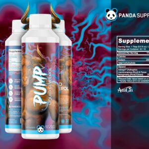 Underground Bio Labs: Panda Supps Pump- Liquid Glycerol Pre-Workout | Mucle Hydration, Power and Endurance Booster with Astragin | for Men and Women (Stimulant Free) (16oz, 32 Servings)
