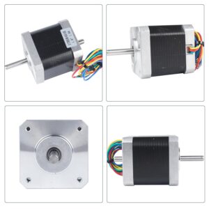 17HS8401 Nema17 Stepper Motor, 48mm 1.8A 1.8degree 78oz-in,2-Phase High Torque Hybrid CNC Stepper Motor,4-Lead Wire for 3D Printer,CNC Machine,Robot,CNC Router XYZ Axis (3pcs Dual Shaft)