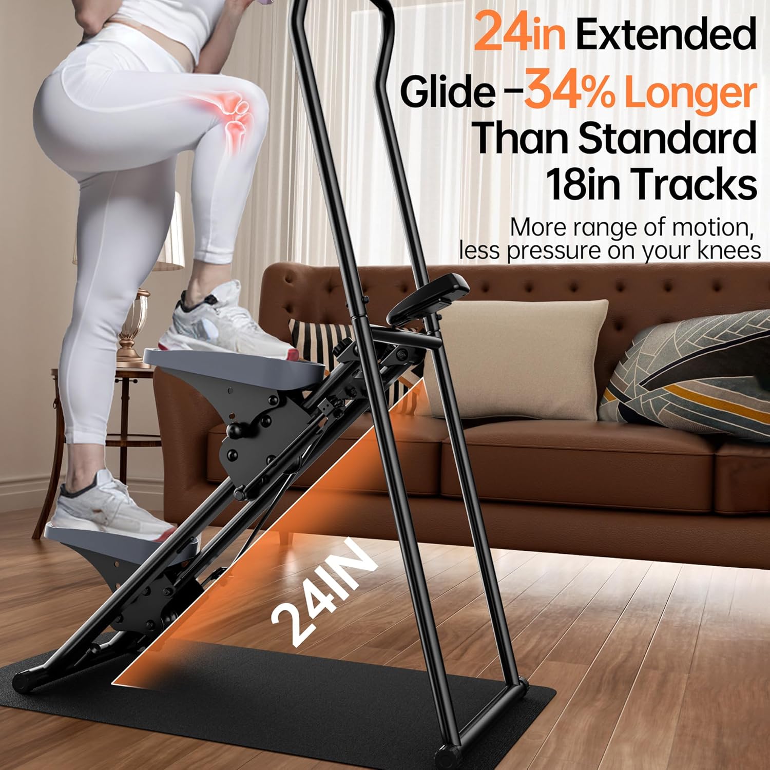 Stair Stepper Machine for Home with Device Holder & Silicone Floor Mat, Extra-Long Non-Slip Pedals Vertical Climber Exercise Machine - Image 5