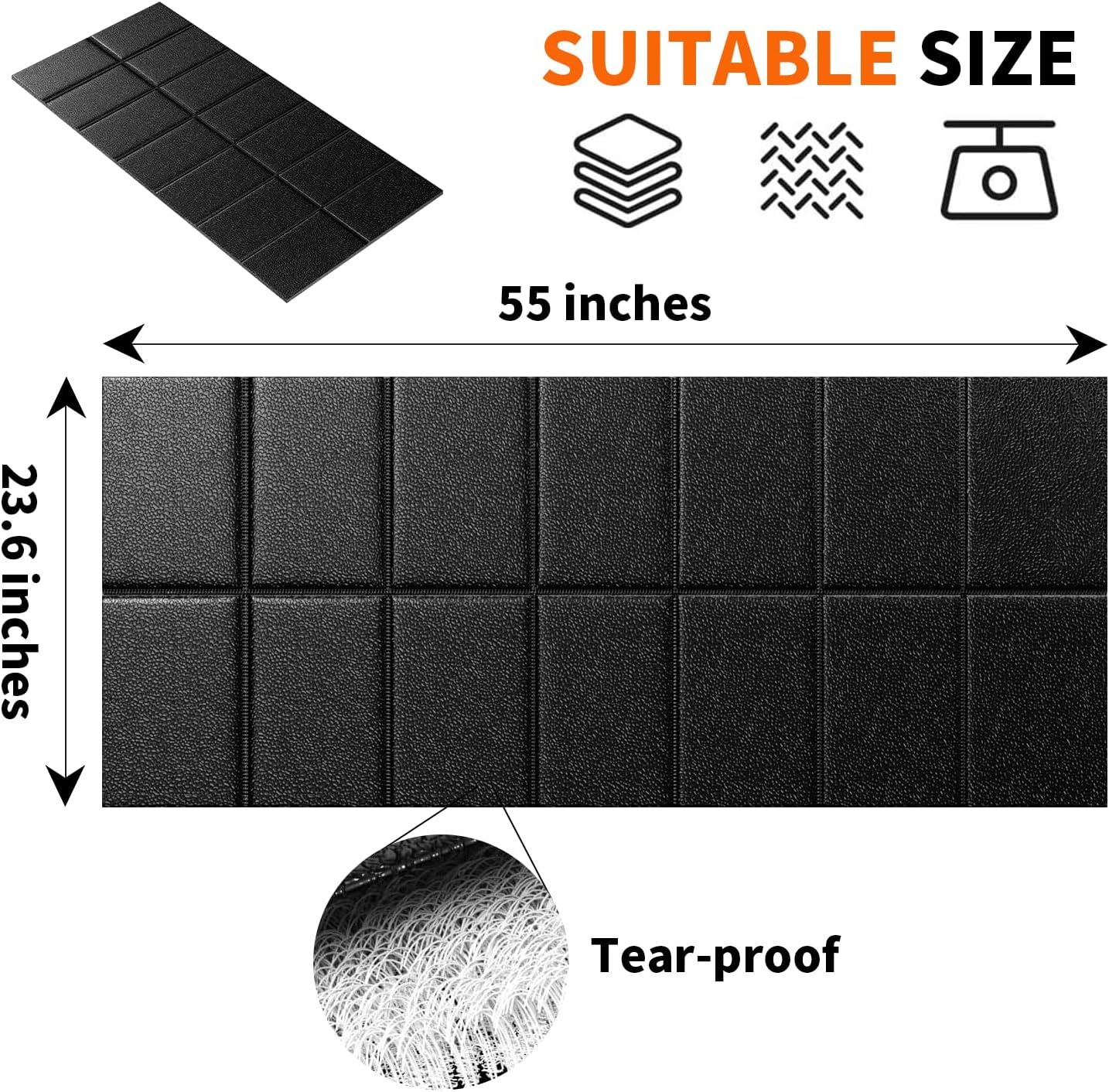 Walking Pad Mat for Carpet, Treamill Mat for Hardwood Floors, High Density, 1/4 Thickness, Folable, Floor Protection for Bike, Elliptical, Treadmill - Image 2