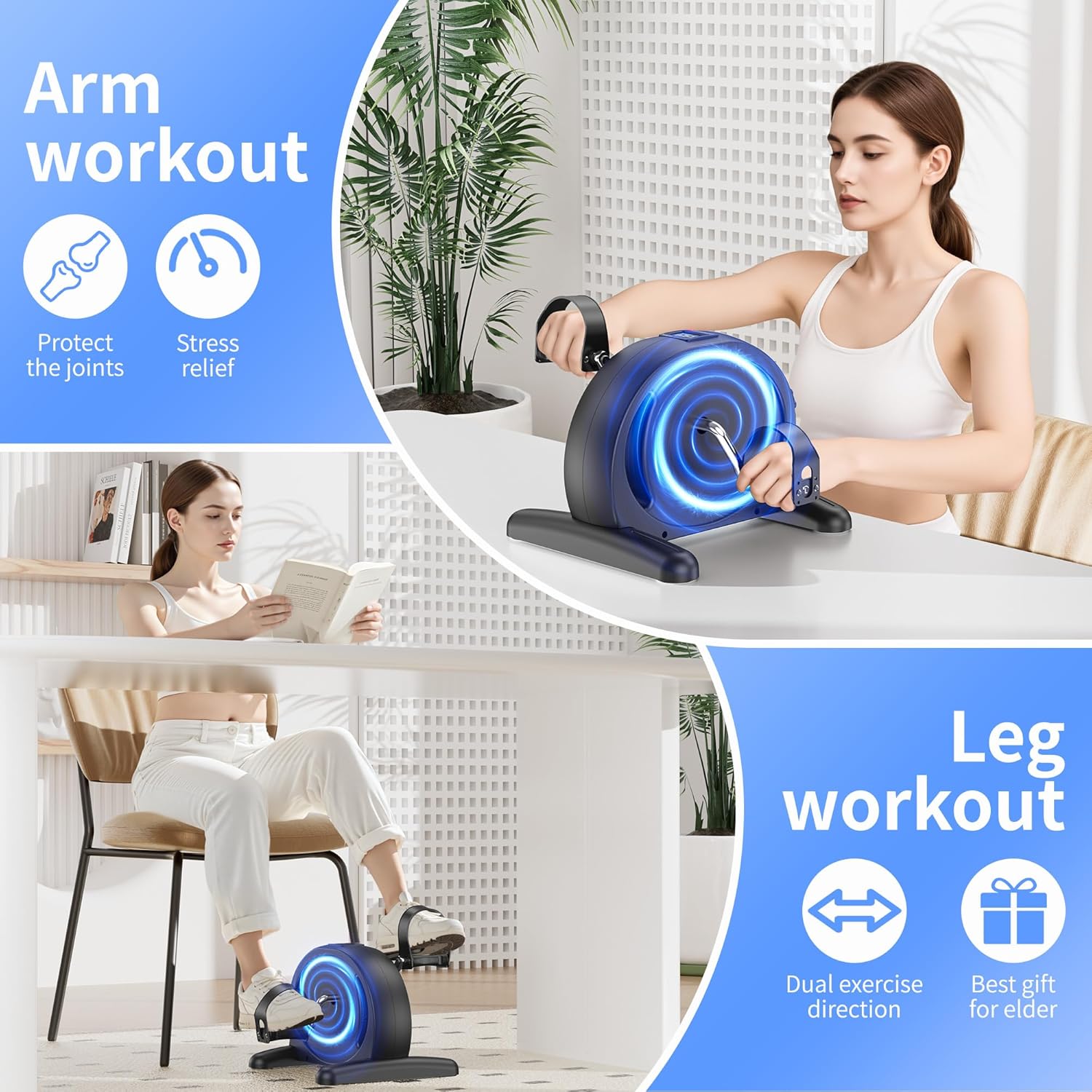 Padel Exerciser Mini Exercise Bike for Leg and Arm Cycling, Warm Up Exercise - Image 3