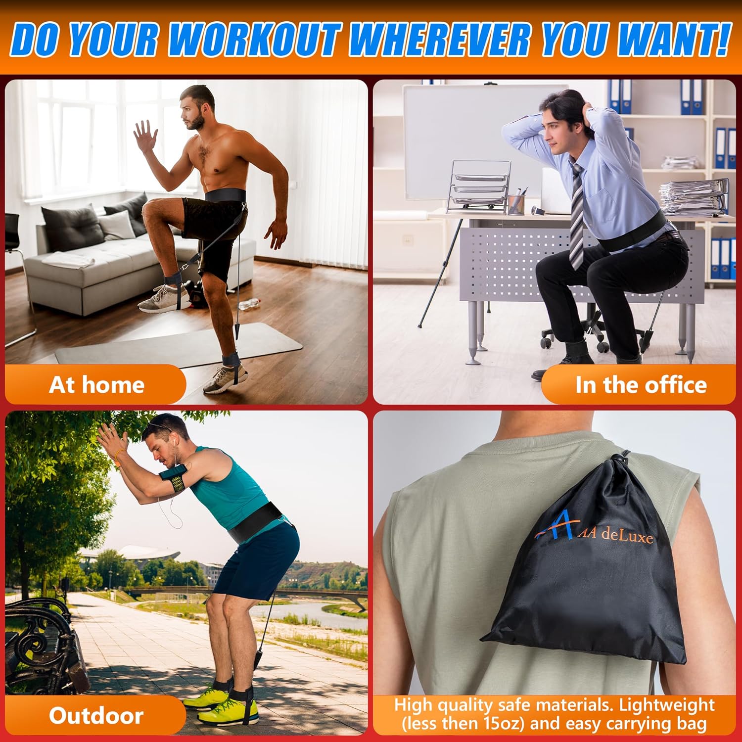 | Jump Dunk Vertical Leg Bands Trainer for Basketball, Football, Volleyball, and Strength Training. Tester Exercise Plyometric Jumptrainer Equipment. With high Resistance for higher Jumping. - Image 5