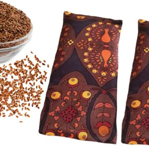 Eye Pillows for Yoga, Sleep.Cold or Hot Therapy, Flaxseed Filled (Unscented). Relieve Puffy or Dry Eyes. Eye Pad for Relaxing Warmth, Cooling Relief. 2 Luxurious Eye Masks.