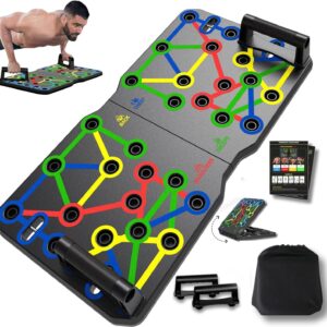 AERLANG Extra Large Push Up Board 26.2″ x 13.8″, Portable 30-in-2 Workout Set for Push Up, Multi-functional Pushup Stands for Strength Training, Fat Burning Push Up Bar for Home Gym