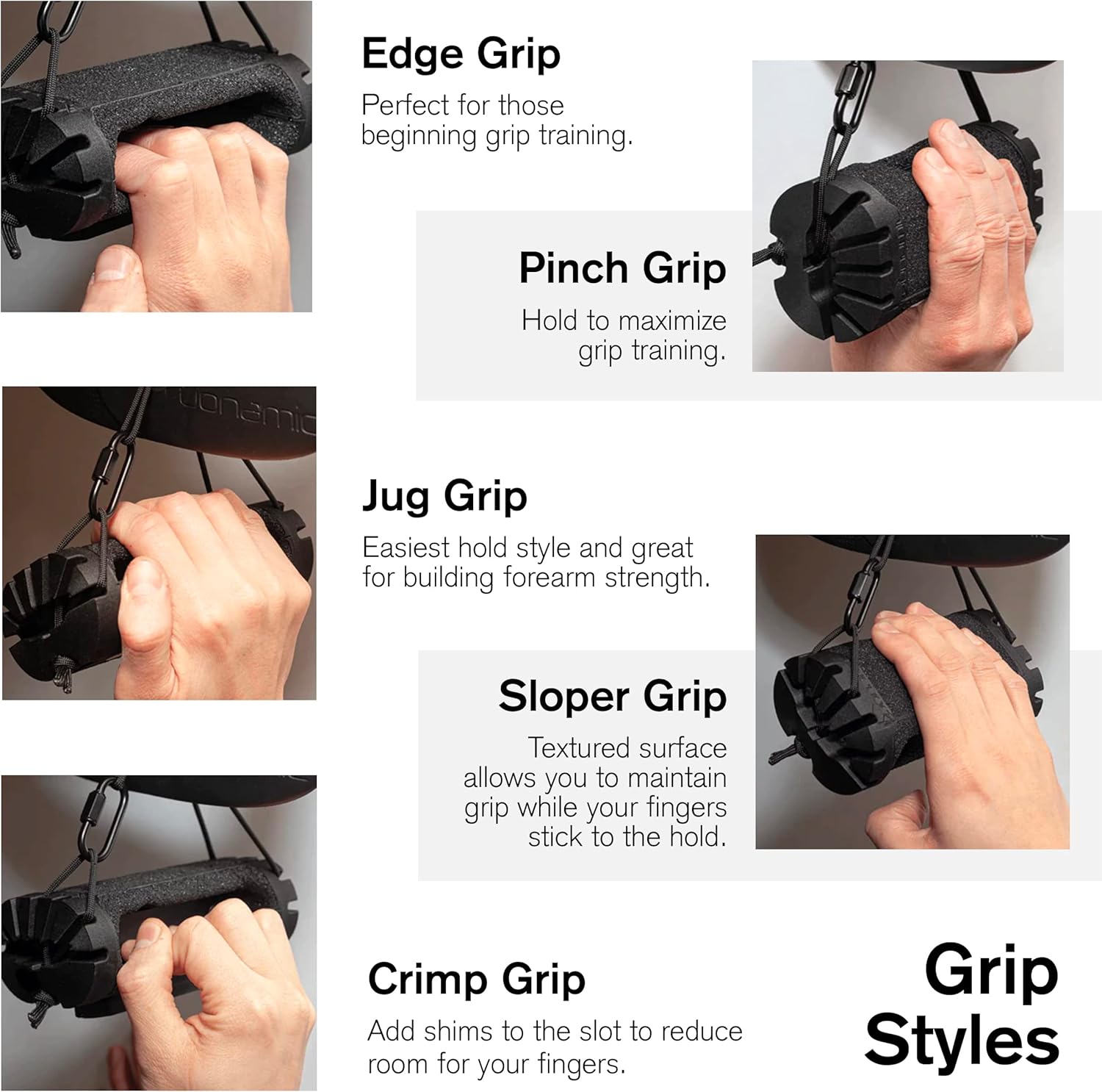 Duonamic PowrHolds Grip Strength Trainer | Portable Finger Training Tool for Climbers | Compact, Safe & Travel-Friendly | Pairs with Eleviia Doorway Pull Up Bar | Train at Home, Gym, or Outdoors - Image 7