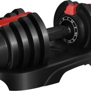 Yaheetech Adjustable Dumbbell Set 28/40/52.5/90LBS Adjustable Dumbbells Fast Adjust Dumbbell Weight Set with Anti-Slip Handle and Tray for Men/Women Home Gym Strength Training Equipment Single/Pair