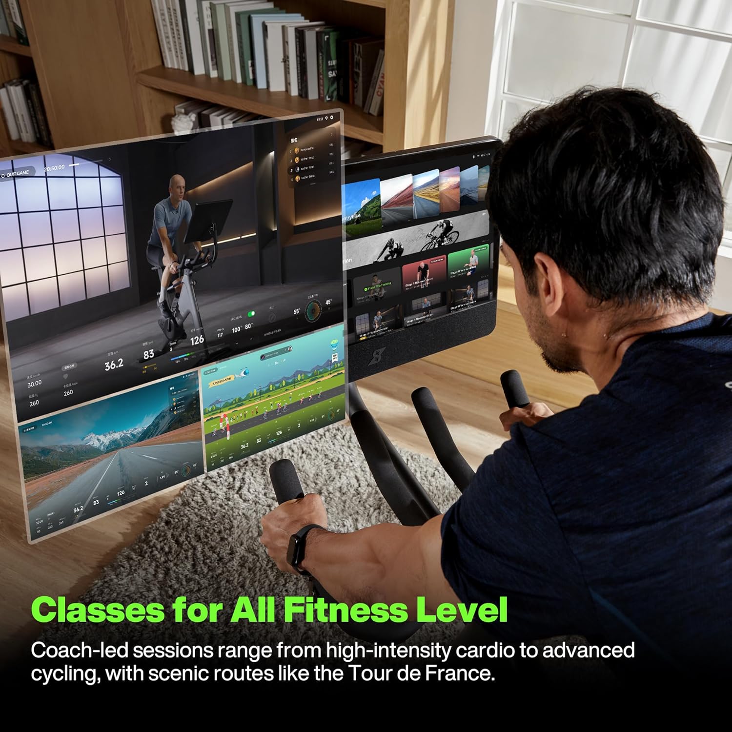 Speediance VeloNix Exercise Bike, Smart AI Fitness Bike with Personalized Fitness Courses & Online Cycling Coaching, 21.5" Screen, Solid Design, Low-Noise Cycling Bike, Stationary Bikes for Indoor Gym - Image 3