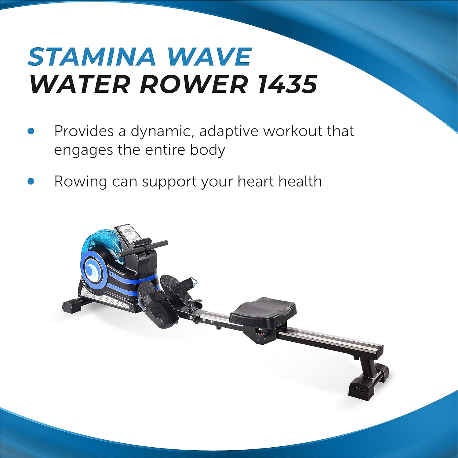Stamina Inmotion Rower Compact, Efficient Cardiovascular Rowing Machine Smooth Adjustable Tension - Image 2