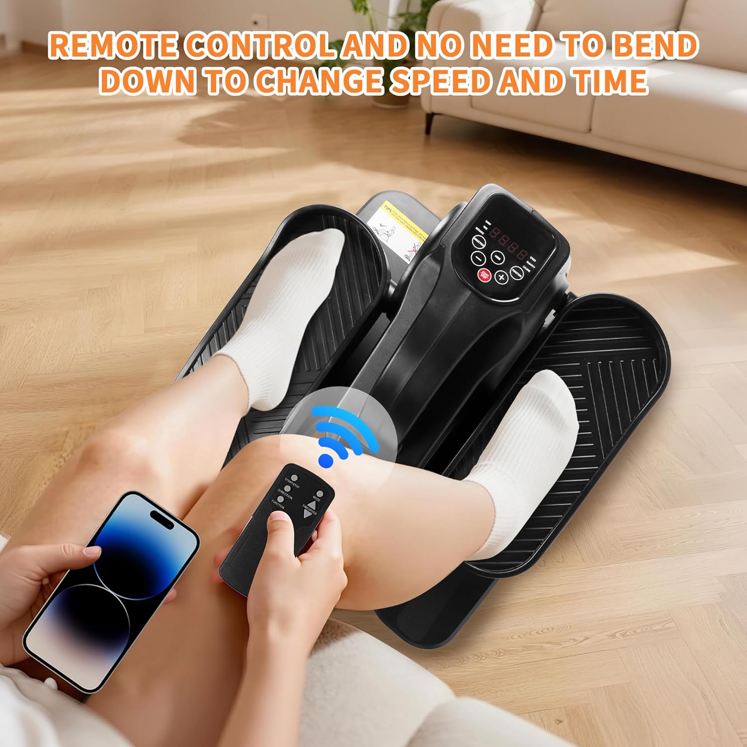 2025 Under Desk Elliptical - Quiet Electric Pedal Exerciser for Seniors/Adults, Portable w/Remote & Non-Slip Mat, Low Impact Leg Exercise for Home/Office While Sitting - Image 3
