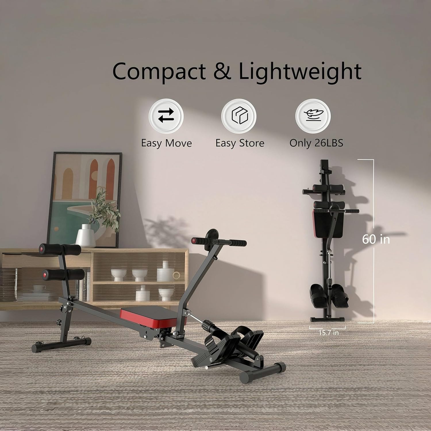 Rowing Machine for Home, Magnetic Rower Machine with Quiet Resistance, Foldable Rower for Home Use, Burn Fat & Sculpt Muscles - Image 7