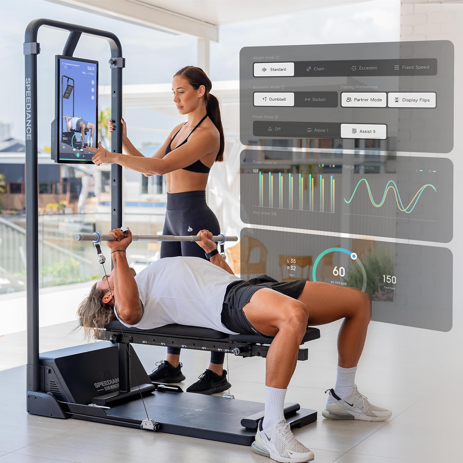 Speediance Gym Monster Smart Home Gym, Multifunctional Strength Training Machine, Smith Machine Power Cage Workout Station, Squat Rack Cable Machine, Full Body Fitness Equipment for Home Workout - Image 8