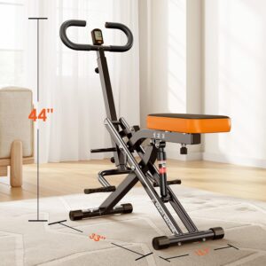 SogesHome Squat Machines Rowing Machine for Home, Foldable & Full Body Exercise Workout Equipment with Adjustable Resistance Bands for Women, Row and Ride Squat Machine for Glutes and Abs, 330 LBS